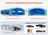 Inflatable Paint Booth, 10 x 6 x 4 m, Inflatable Spray Booth with 950W and 1100W Blowers and Air V952-CQSPQF332013DWJNH001V3