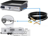 12ft RV Propane Quick Connect Hose with Elbow Conversion Fitting for Blackstone 17inch and 22inch V1258-DP02-C-273