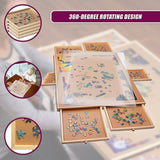 1500 Piece Rotating Wooden Jigsaw Puzzle Table 6 Drawers Board V63-849571