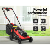 Giantz Lawn Mower Cordless 40V Battery Electric Lawnmower 34cm Width MOWER-LI34-RDBK