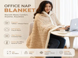 Khaki 90140cm Textured bar knit pattern Sherpa Fleece and Taffeta Throw Blanket Soft Loungewear V888-ELOSUNG53457