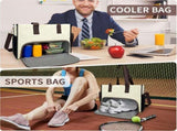 Black Large Capacity Insulated Lunch Tote Bag with Shoulder Strap Leakproof Cooler Handbag V888-ELOSUNG38500