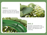 2pcs Green Eucalyptus Leaf Wreath Festival Celebration Wreath Front Door Decorative Garland V1366-AZ2-W-13650