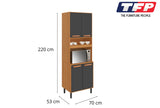 Flat Pack DIY Wooden Kitchen Cupboard/Pantry with 4 Doors 6 Shelves in Graphite and Cinnamon V1112-3600001948/1949