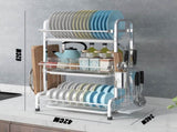 3 Tier Dish Drying Rack Silver 43cm High 60cm V178-66803