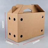 Set of 6 Ventilated Light Brown Cardboard Carrier Boxes with Handles for Small Pets and Birds V1366-AZ2-W-12095