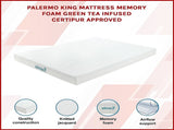 King Green Tea Memory Foam Mattress Cooling Comfort with CertiPUR-US Certified Foam V63-826561