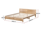 Artiss Bed Frame Queen Size Wooden Acacia Wood OATMEAL WBED-F-OATMEAL-Q-NA-ABC