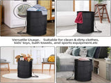 Extra Large 107L Strong Laundry Hamper 17.5" x 27" Collapsible Laundry Baskets with Long Straps V1258-DP02-C-665
