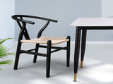 Levede 2x Dining Chairs Wooden Hans Black CH1041-2-BK