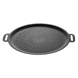Nonstick Korean Grill Pan 14.17 Inch Round BBQ Griddle Pan, Heavy Duty Baking Tray Stove Top V1192-AZ-W-26257