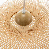 Serene Natural Hand-Woven Bamboo Wave Pendant Lamp Light - Large V563-75230