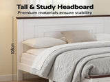 Artiss Double Wooden Bed Frame and 2 Bedside Table Bedroom Furniture Set WBED-F-RAWDO-D-BS-06-BGX2