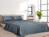 Dreamz 4pcs King Size 100% Bamboo Bed Sheet Set in Charcoal Colour BED1016-K-CH