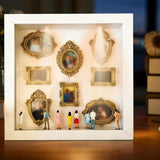 Personalized Memory Display Case - DIY Mini Museum Shadow Box with Gold Frames for Family Photos V1192-AZ-W-33269