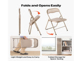 4 Pack Folding Chairs, Foldable Leather Chairs with Heavy Duty Metal Frame & Padded Cushion, V952-JSZDYPGJS4BZLL6UP001V0