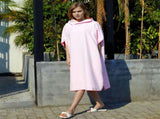 Pink Hooded Microfiber Surf Poncho, Adult Changing Towel for Beach, Pool and Swimming V1188-MS-731-093