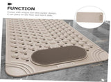 Non-Slip Bath Mat with Foot Scrubber 120 x 80 cm, Anti-Skid Suction Cups & Drain Holes, Waterproof V1107-CS-YSFHD12080
