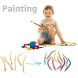 30Pcs 12 Inch Unfinished Wooden Wiggly Snakes Jointed Flexible Wooden Snake Blank Animal Model V1192-AZ-W-29360