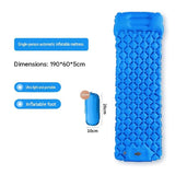 Blue Single Outdoor Foot Pump Inflatable Sleeping Pad - 40D Nylon Camping Air V888-ELOSUNG56187-3