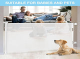 Retractable 1.5M Doorways Hallways Stairs Baby Gate Dog Pet Gate Indoor Outdoor Safety Gates White V324-HO-GATEWH15M