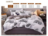 Palm Leaves Pattern Aloe Cotton Flat Sheet Quilt Cover Pillowcases 4pcs Bedding Set V462-H-05-04