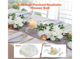 Flower Balls Arrangement Bouquet 10 PCS, 450 mm Diameter Artificial Flower Balls Wedding White Roses V952-ZSHQQXBS177IOA155001V0