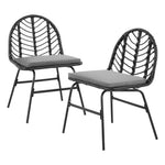 Gardeon 2x Outdoor Chairs Dining Chair Lounge Wicker Patio Furniture Black ODF-CHAIR-BST-BK-2X