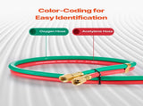 Oxygen Acetylene Hose, 1/4-Inch x 25FT Oxy Acetylene Hose with 9/16"-18 LH/RH B Fittings, R Grade V952-RJYYGHJRGMG2K2D7DV0