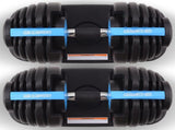 Powertrain 48kg Adjustable Dumbbell Set Home Gym Exercise Equipment Weights Blue DMB-BF1-024-BU-2