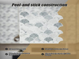 Tiles 3D Peel and Stick Wall Tile Fish Scale Mosaic 10 Sheets V63-837111