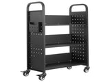 Rolling Library Book Cart, 150 kg Capacity, 77 x 38 x 122 cm Library Cart, Single Sided L-Shaped V952-LXTSGTCHS330DC6LE001V0