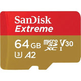 SanDisk Extreme microSDXC, SQXAH 64GB, V30, U3, C10, A2, UHS-I, 170MB/s R, 80MB/s W, 4x6, SD V1202-V2-FMS-MSDEXTREME-064G3