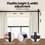 Artiss Room Divider Curtain Rod Extendable Black RD-E-MET-5R-BK