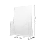 Transparent Acrylic Brochure Display Stand, Space-Saving Desk Organizer for Home, Office, Compatible V1192-AZ-W-20479