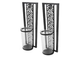 2pcs Wall Candle Holder Vintage Hollowed Candle Holder Metal Wall Art with Glass Cover for Home V1294-YM0901-3115250079012