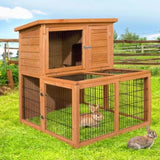 i.Pet Chicken Coop Rabbit Hutch 96cm x 96cm x 100cm Large Chicken Coop Run Wooden Cage Outdoor House PET-GT-WOOD-R8002-S