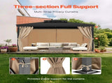 Gazebo Curtains Outdoor, 12' x 10' x 7.3' Gazebos, 4-Panel Sidewall Gazebo Privacy Curtains with V952-SMLTCL12FT10QF3IIV0