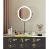 Embellir Makeup Mirror 20x20cm 10X Magnifying with LED Light Rotation Tabletop MM-E-STAND-10X-LED-7IN