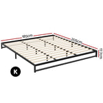 Artiss Bed Frame King Size Metal BERU MBED-C-BERU-K-BK-AB