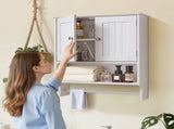 Bathroom Wall Cabinet, 2 Doors and Adjustable Shelf, Over the Toilet Storage Medicine Cabinet Wall V952-DMJG2JYJGBSPJ9VYN001V0