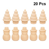SWETRACE 20Pcs Diy Wooden Dolls Craft Mini Ornaments Light Yellow Snowman Figurines Miniature For V1189-LWWAL-20260327-03656