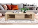 Artiss Coffee Table 1 Drawer Oak Maxi FURNI-N-MAXI-COF01-WD