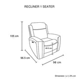 3-2-1 Seater Electric Leather/PVC Black Recliner Set V43-SET-FNX-3R-2R-1RBL