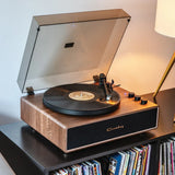 Crosley Stave 2-Speed Bluetooth Record Player Turntable with Built-in Speakers, Walnut V398-CR6046A-WAGL4