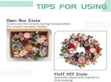 22 Inches Spring Summer Everyday Flower for Front Door, Artificial Roses Peony Wild Flowers V1258-DP02-C-2669