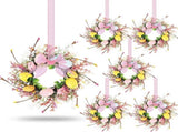 6 Pcs Easter Egg Candle Rings Wreaths Mini Artificial Spring Easter Egg Berry Wreath for Front Door V1258-DP02-WO-1097