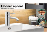 Cefito Bathroom Basin Mixer Tap Round Brass Faucet Vanity Laundry Chrome TAP-A-81H13-SI