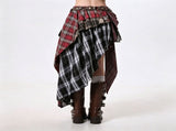 Plaid Size XL Retro Irregular Check Skirt Halloween Plus Size Spicy Girl Gift Curvy Fit High V1221-XM-LB6526-GM169