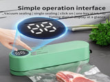 USB Rechargeable Portable Vacuum Sealer, includes sealing bags and a rapid vacuum pump. Space-saving V1232-ZKJ002